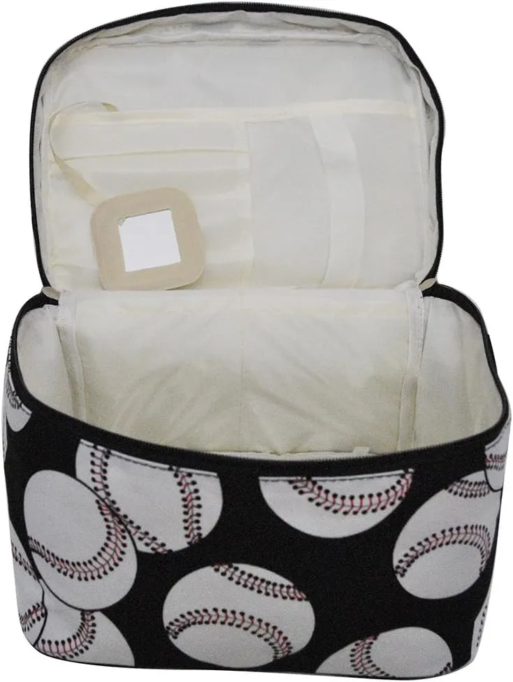 NGIL Large Top Handle Cosmetic Case (Baseball-Black)