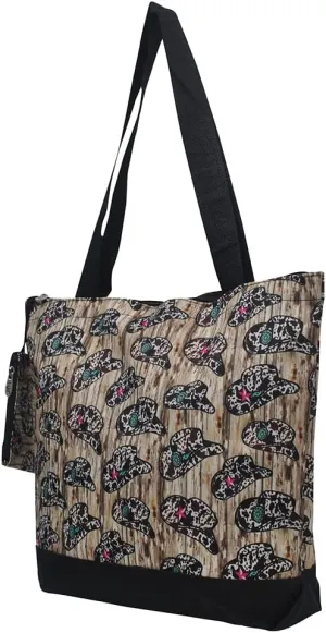 NGIL Medium Top Zipper Closure Canvas Tote Bag with Attached Matching Coin Purse For Moms and Nurses