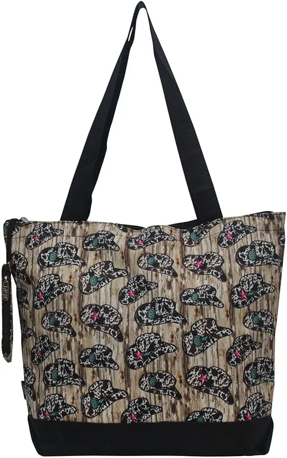 NGIL Medium Top Zipper Closure Canvas Tote Bag with Attached Matching Coin Purse For Moms and Nurses