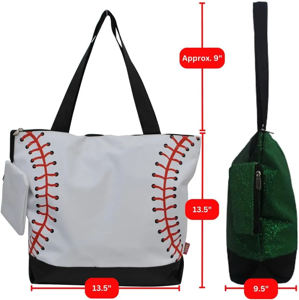 NGIL Medium Top Zipper Closure Canvas Tote Bag with Attached Matching Coin Purse For Moms and Nurses