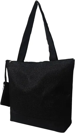 NGIL Medium Top Zipper Closure Canvas Tote Bag with Attached Matching Coin Purse For Moms and Nurses
