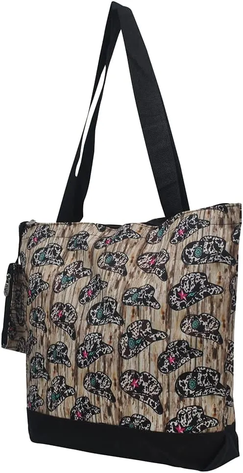 NGIL Medium Top Zipper Closure Canvas Tote Bag with Attached Matching Coin Purse For Moms and Nurses