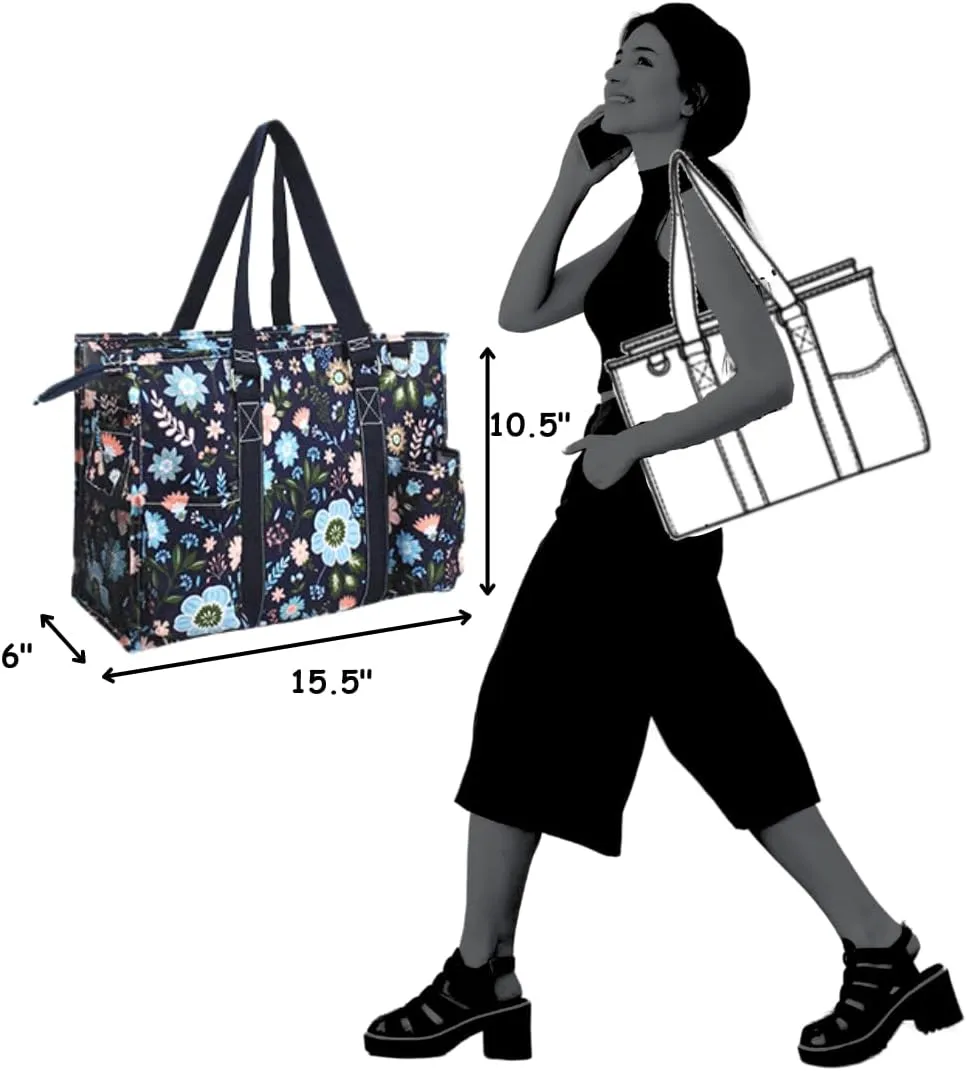 NGIL Utility Water Resistant Tote Bag, Top Zipper Closure, Perfect Gifts for Working Women, Nurses, Gym bag