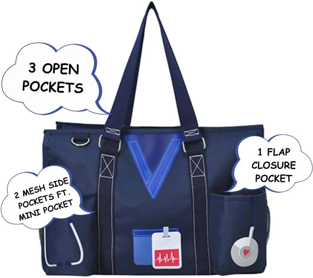 NGIL Utility Water Resistant Tote Bag, Top Zipper Closure, Perfect Gifts for Working Women, Nurses, Gym bag