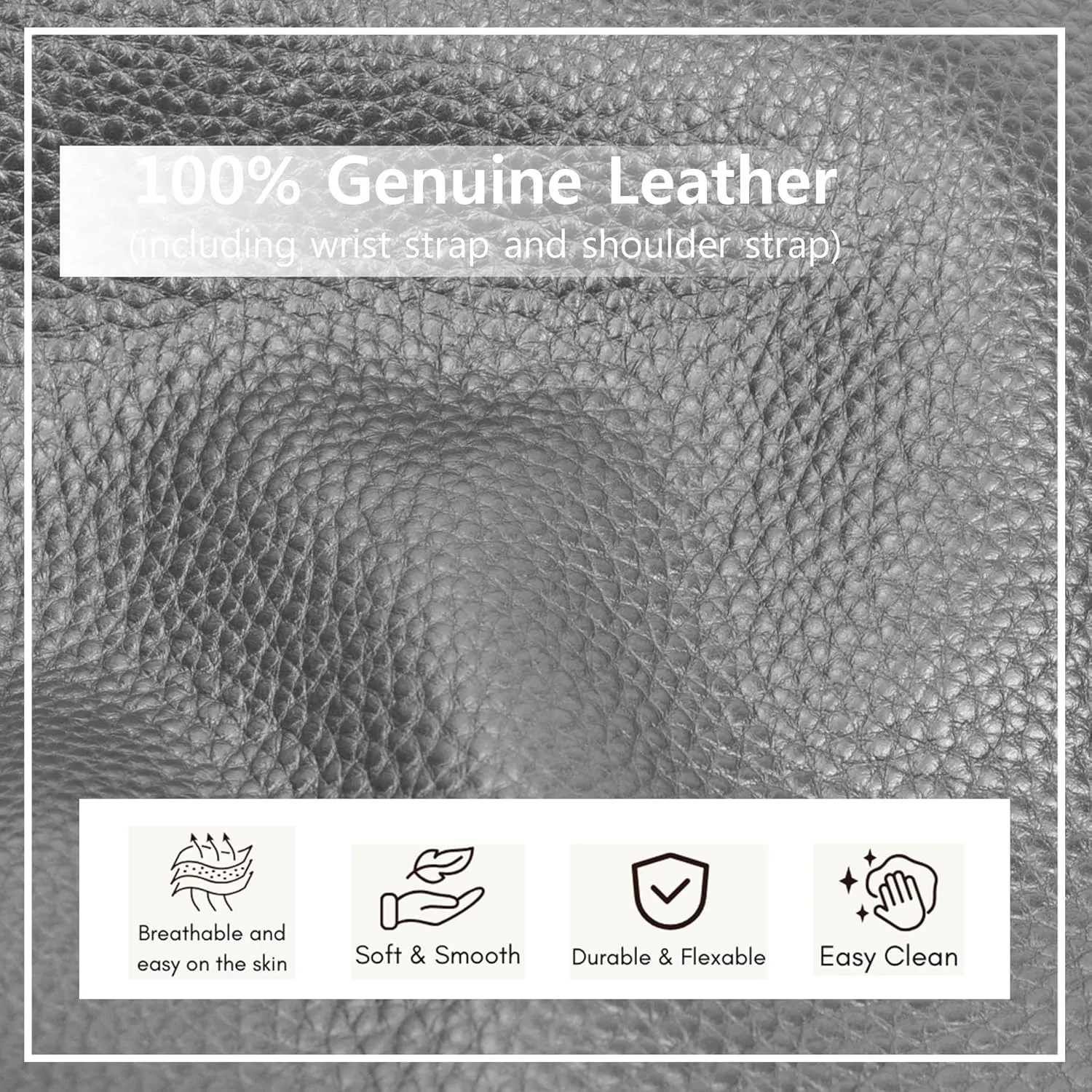 NGIL Women Genuine Leather Crossbody Wristlet, Women's Handbag, Chic Shoulder Bag Small Wristlet Wallet, Golden Accent Zipper