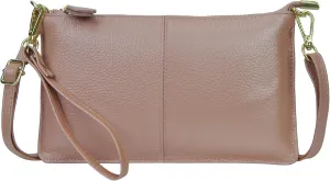 NGIL Women Genuine Leather Crossbody Wristlet, Women's Handbag, Chic Shoulder Bag Small Wristlet Wallet, Golden Accent Zipper