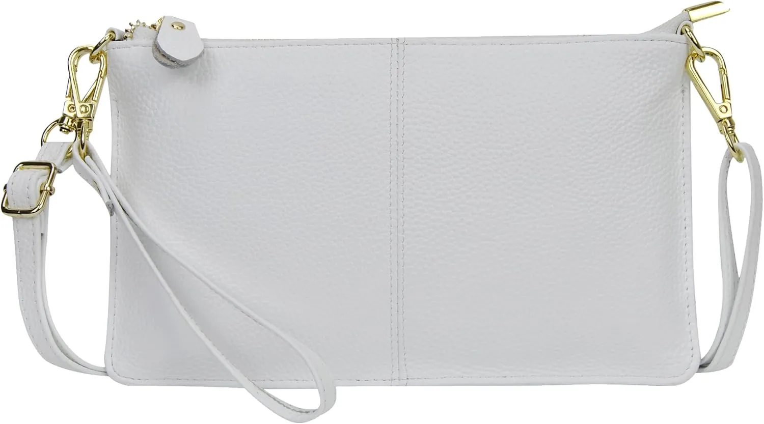NGIL Women Genuine Leather Crossbody Wristlet, Women's Handbag, Chic Shoulder Bag Small Wristlet Wallet, Golden Accent Zipper