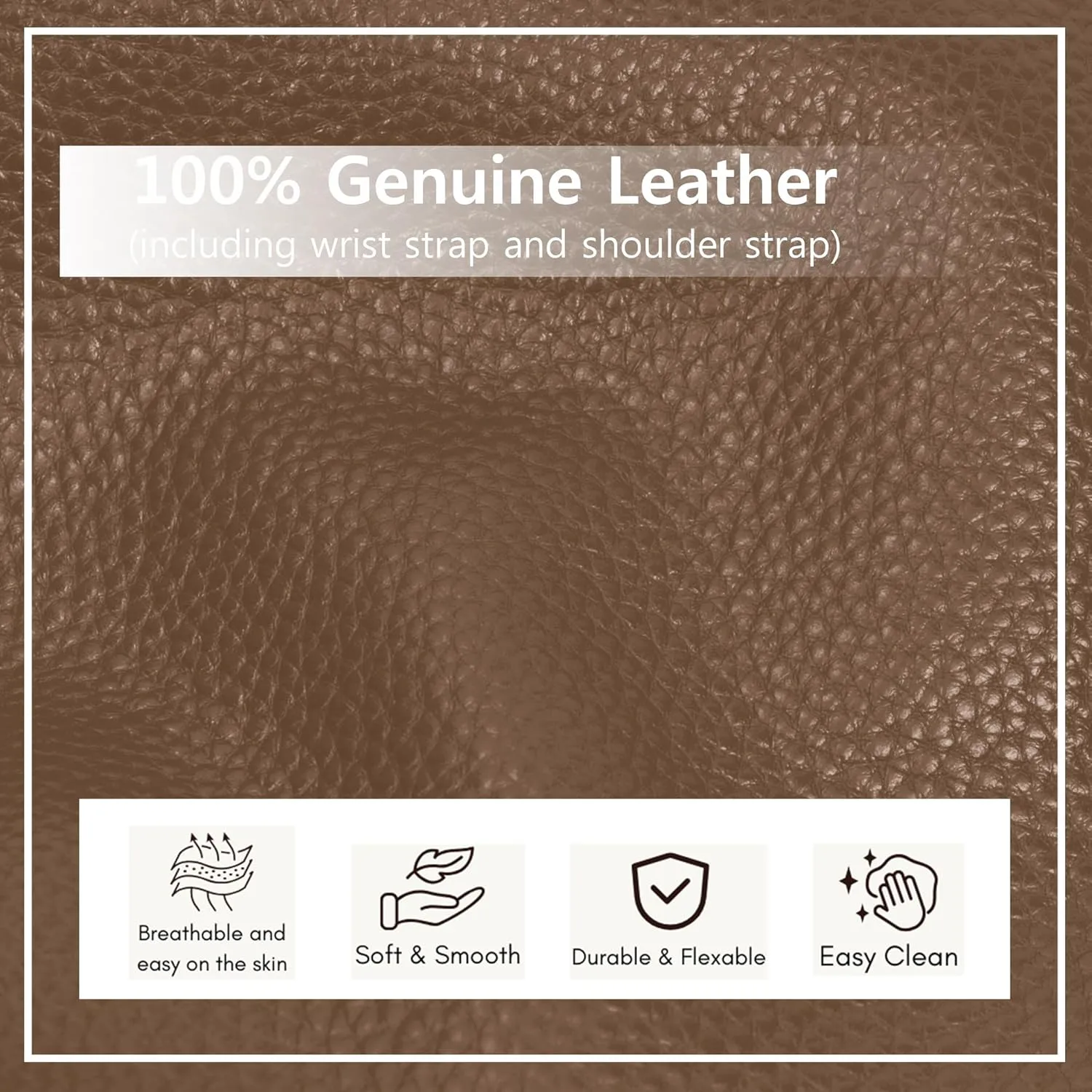 NGIL Women Genuine Leather Crossbody Wristlet, Women's Handbag, Chic Shoulder Bag Small Wristlet Wallet, Golden Accent Zipper
