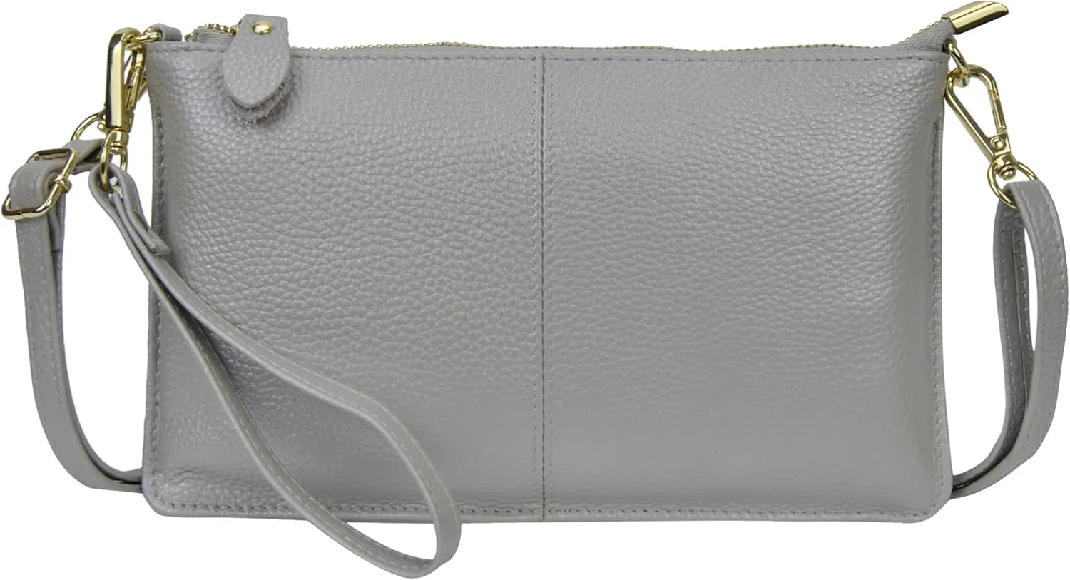 NGIL Women Genuine Leather Crossbody Wristlet, Women's Handbag, Chic Shoulder Bag Small Wristlet Wallet, Golden Accent Zipper