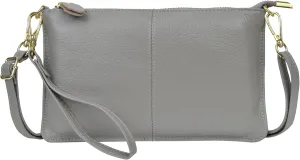 NGIL Women Genuine Leather Crossbody Wristlet, Women's Handbag, Chic Shoulder Bag Small Wristlet Wallet, Golden Accent Zipper