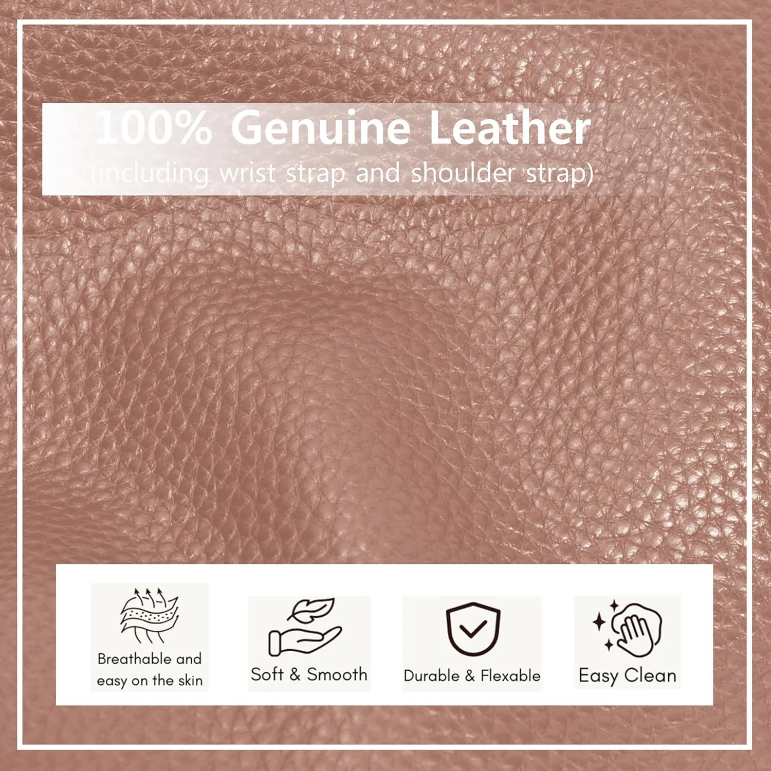 NGIL Women Genuine Leather Crossbody Wristlet, Women's Handbag, Chic Shoulder Bag Small Wristlet Wallet, Golden Accent Zipper