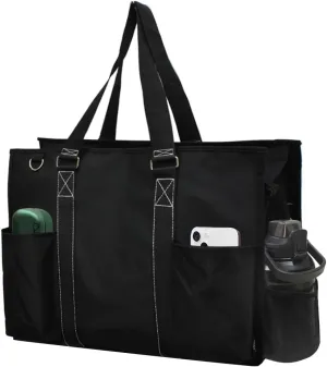 NGIL Zip-Top Tote Bag with Exterior Pockets for Working Women, Teachers, Nurses, and Moms, Design in USA