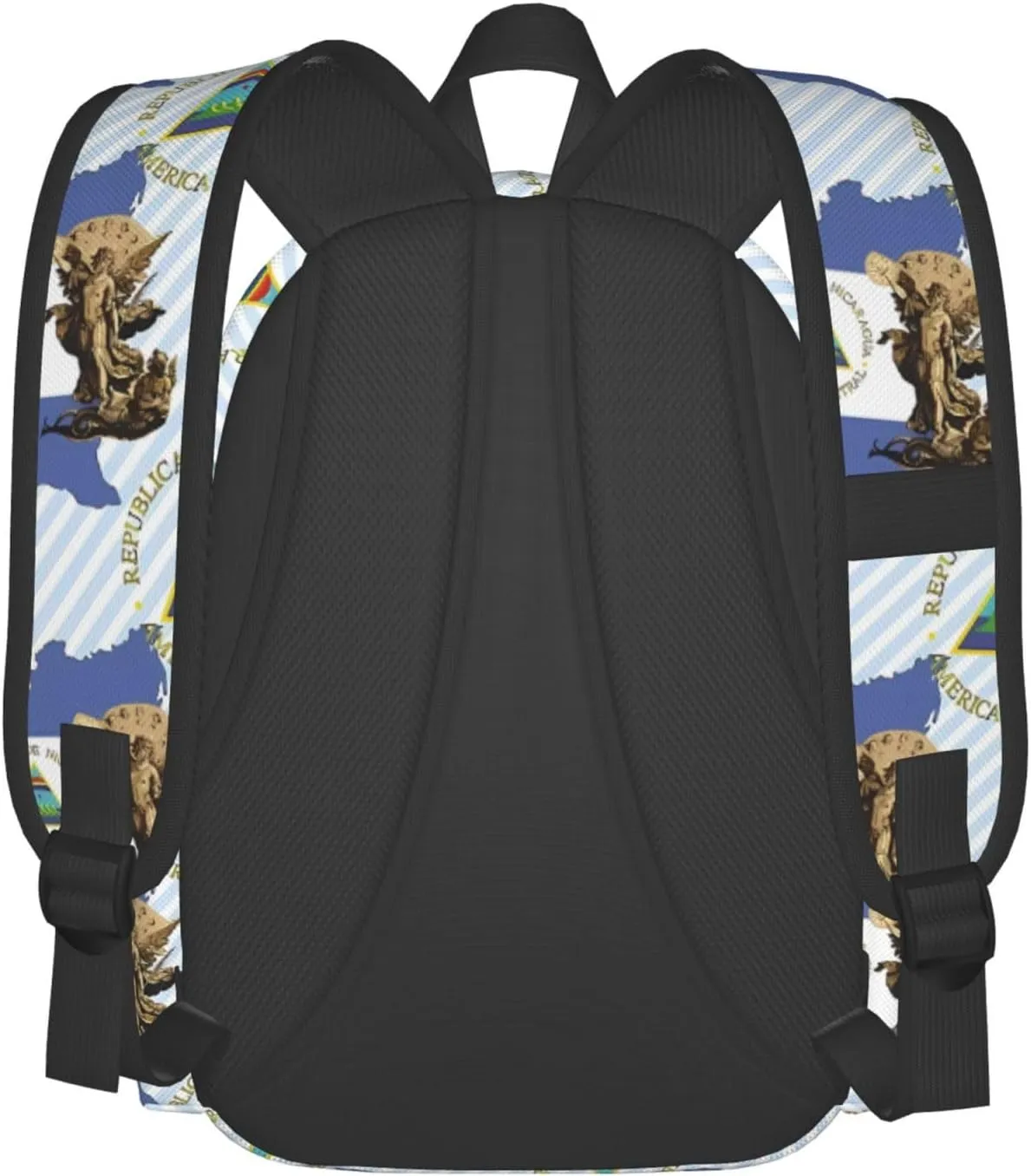 Nicaragua Flag Map St Michael the Archangel Angel Casual Backpack Large Capacity Travel Backpacks Laptop Daypack Commuter Rucksack Adjustable Strap Sports Bags for Hiking Biking