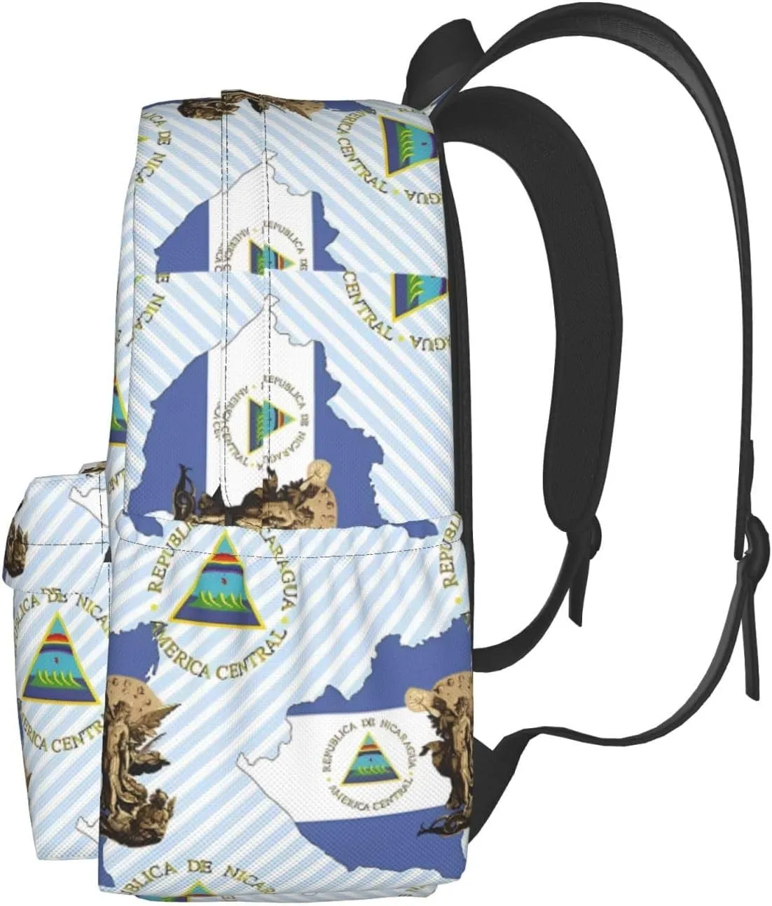Nicaragua Flag Map St Michael the Archangel Angel Casual Backpack Large Capacity Travel Backpacks Laptop Daypack Commuter Rucksack Adjustable Strap Sports Bags for Hiking Biking