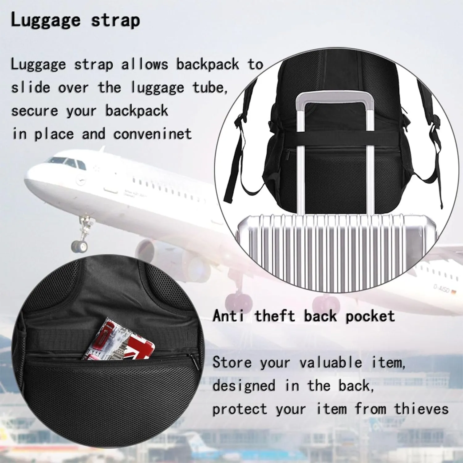 Nicaraguan American Flag Nicaragua Roots Business Laptop Backpack Travel Backpacks Outdoor Rucksack Large Bag Daypack with USB Charging Port Multi-Pocket for Hiking Camping