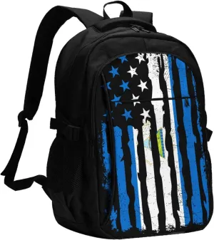 Nicaraguan American Flag Nicaragua Roots Business Laptop Backpack Travel Backpacks Outdoor Rucksack Large Bag Daypack with USB Charging Port Multi-Pocket for Hiking Camping