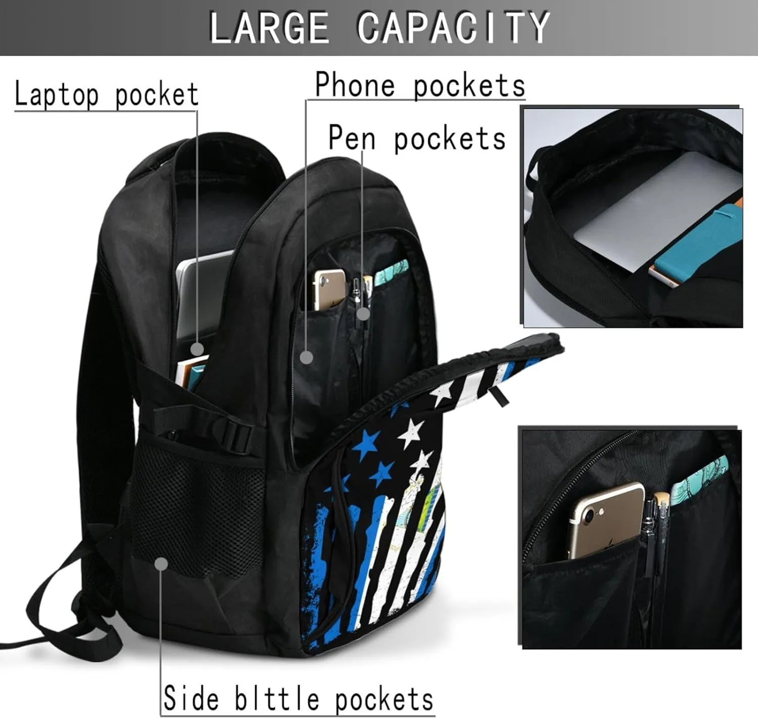 Nicaraguan American Flag Nicaragua Roots Business Laptop Backpack Travel Backpacks Outdoor Rucksack Large Bag Daypack with USB Charging Port Multi-Pocket for Hiking Camping