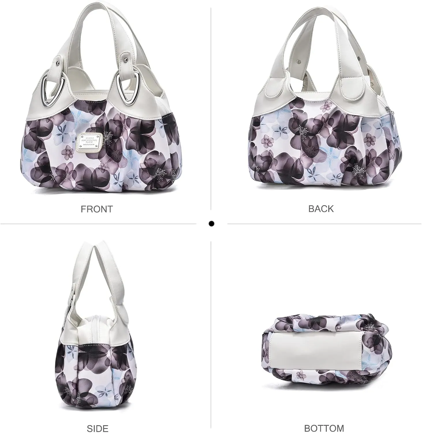 NICOLE & DORIS Ladies Fashion Handbags Elegant Top-handle Bags for Women Floral Shoulder Bags PU Leather