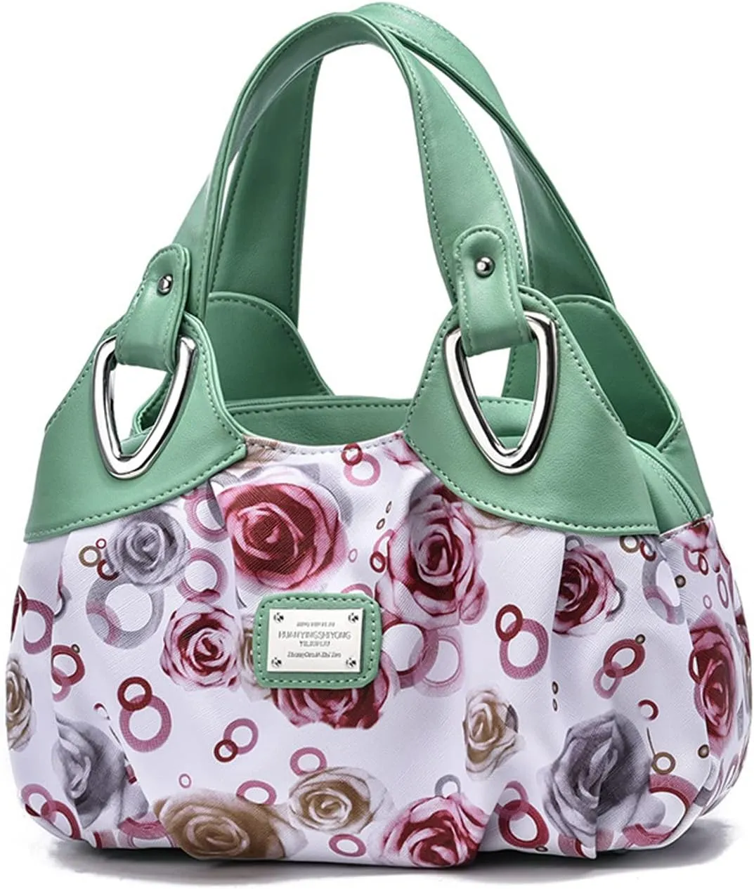 NICOLE & DORIS Ladies Fashion Handbags Elegant Top-handle Bags for Women Floral Shoulder Bags PU Leather