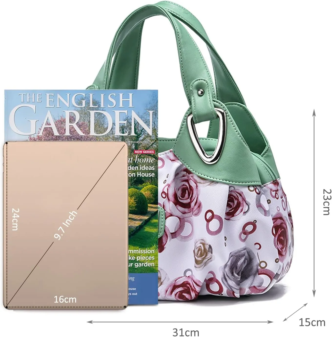 NICOLE & DORIS Ladies Fashion Handbags Elegant Top-handle Bags for Women Floral Shoulder Bags PU Leather