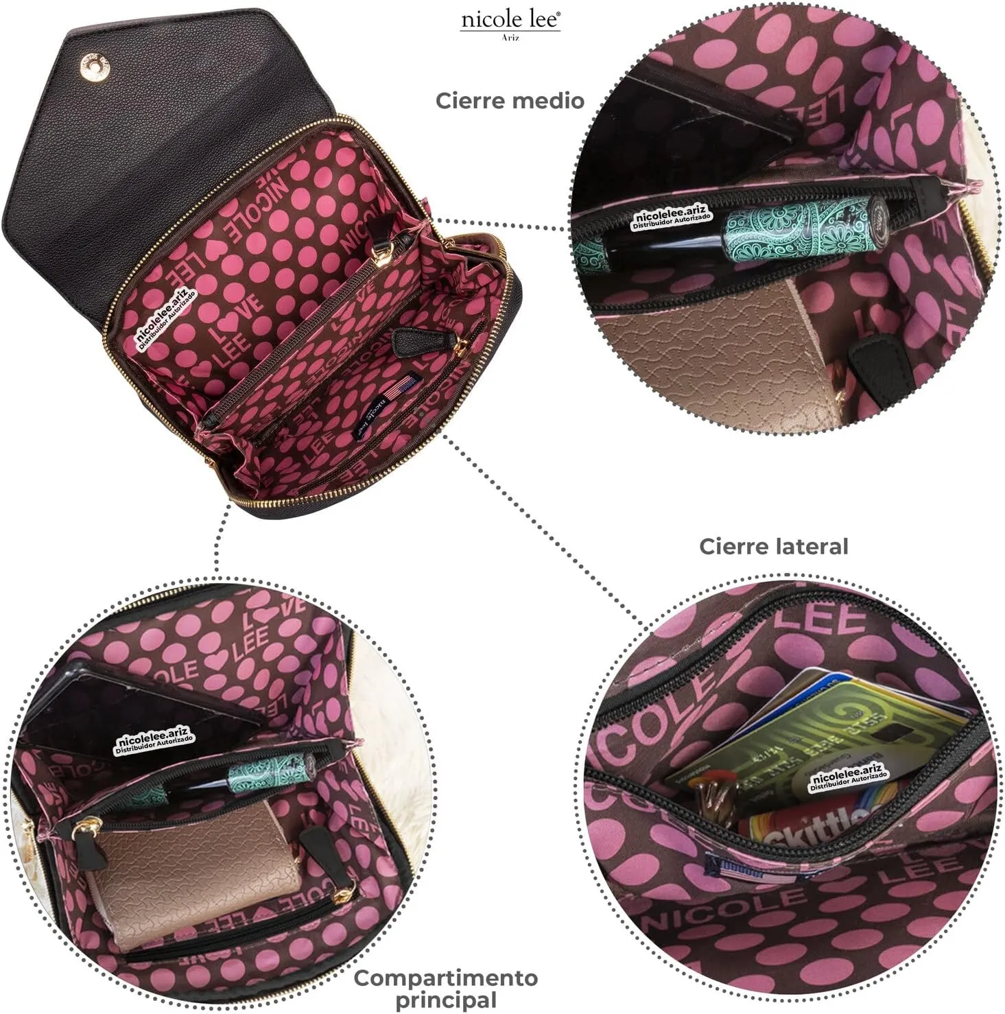 Nicole Lee Pearl Kiss Lock Envelope Crossbody Handbag, Women's Fashion Print Vegan Leather Clutch