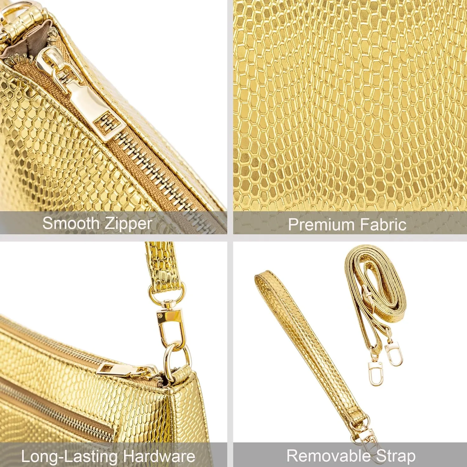 NIUEIMEE ZHOU Shoulder Bag for Women Retro Vegan Leather Classic Clutch Tote HandBags Purses with Zipper Closure