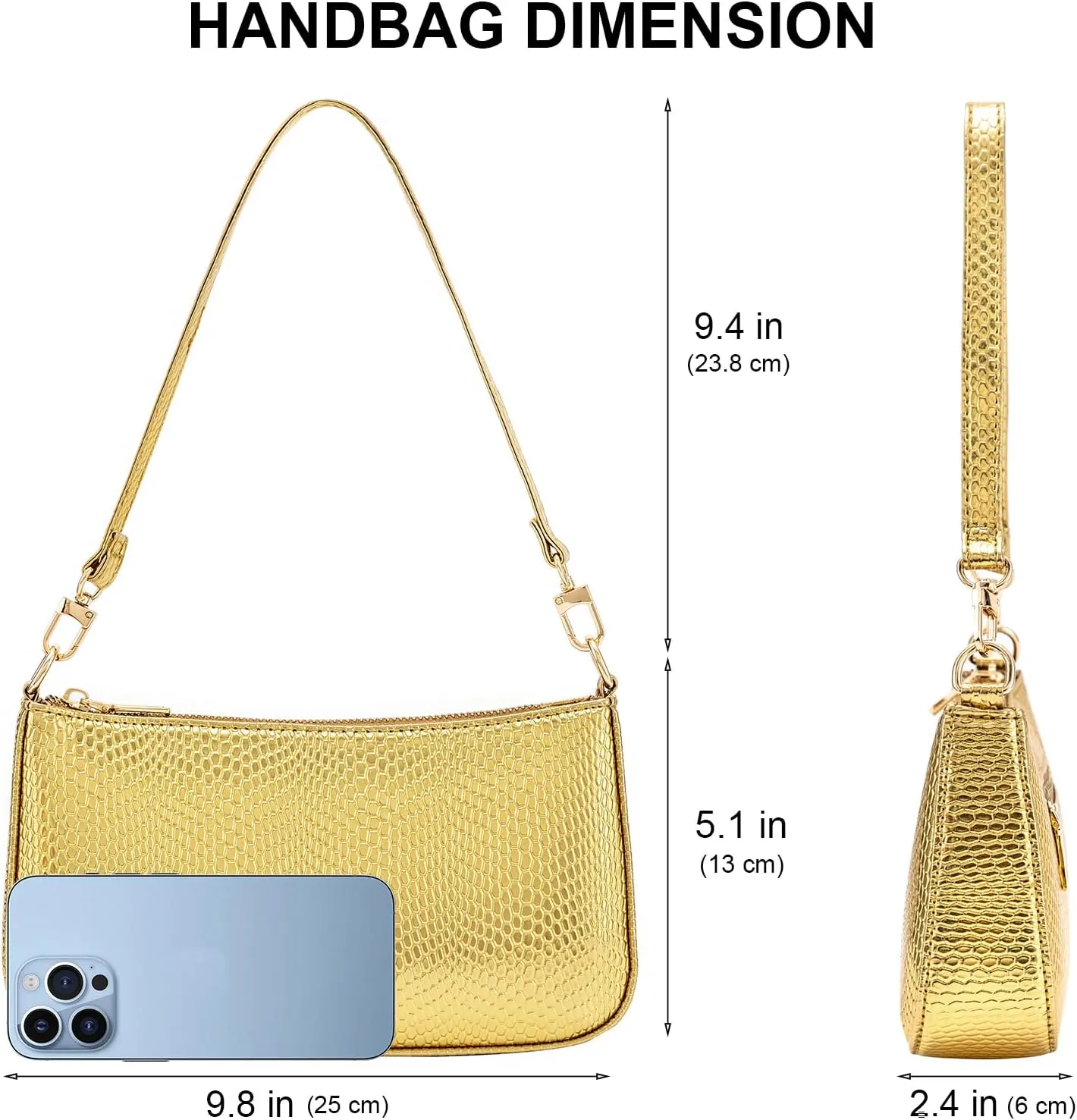 NIUEIMEE ZHOU Shoulder Bag for Women Retro Vegan Leather Classic Clutch Tote HandBags Purses with Zipper Closure