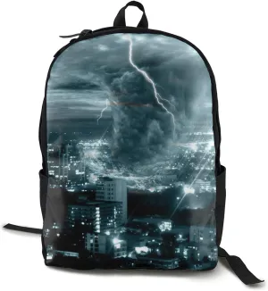 NiYoung Boys Girls Backpack Multipurpose Chicago City Tornado Storm Weather Pattern Laptop Backpack with Adjustable Shoulder Straps Stylish Backpacks for High School, College