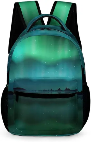 Northern Lights Aurora Borealis Travel Backpack Cute Daypack Laptops Back Pack Purse Computer Bag for Men Women