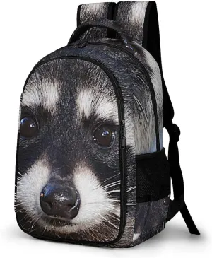 Northern Raccoon's Face Basic Backpack Travel Daypack for Men Women Work Hiking Laptop Bag