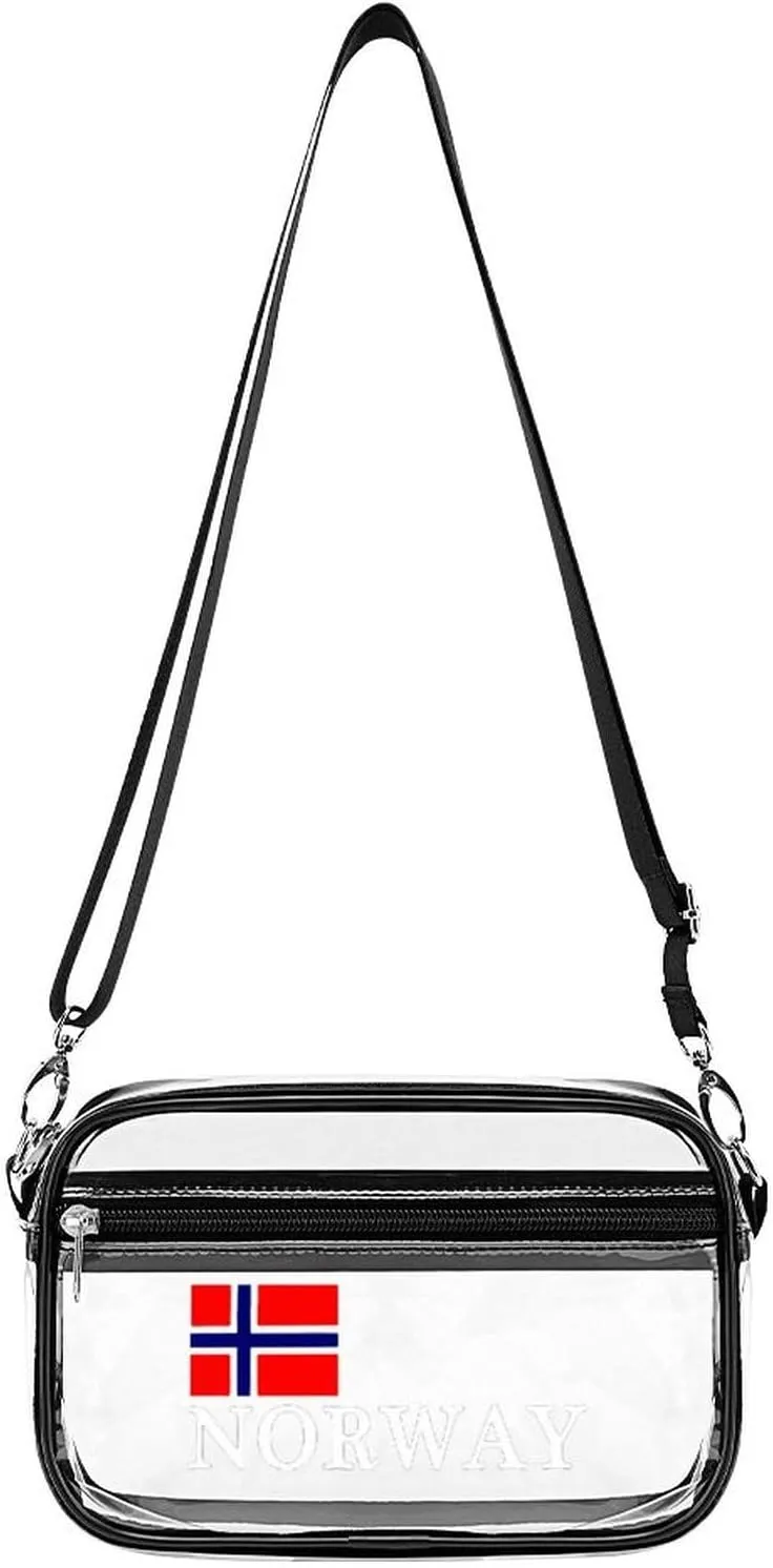 Norway's National Pride Clear Stadium Crossbody Bag Small Shoulder Purse Adjustable Strap Handbag for Women Men