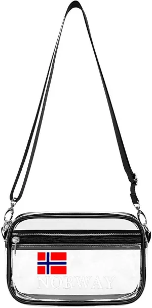 Norway's National Pride Clear Stadium Crossbody Bag Small Shoulder Purse Adjustable Strap Handbag for Women Men