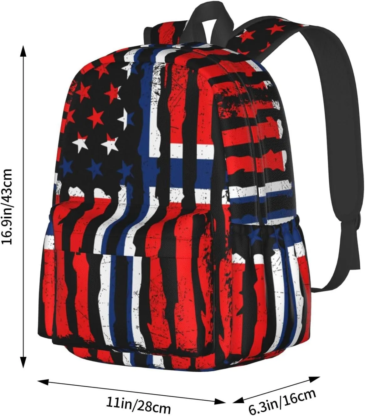 Norwegian American Flag Norway Root Casual Backpack Large Capacity Travel Backpacks Laptop Daypack Commuter Rucksack Adjustable Strap Sports Bags for Hiking Biking