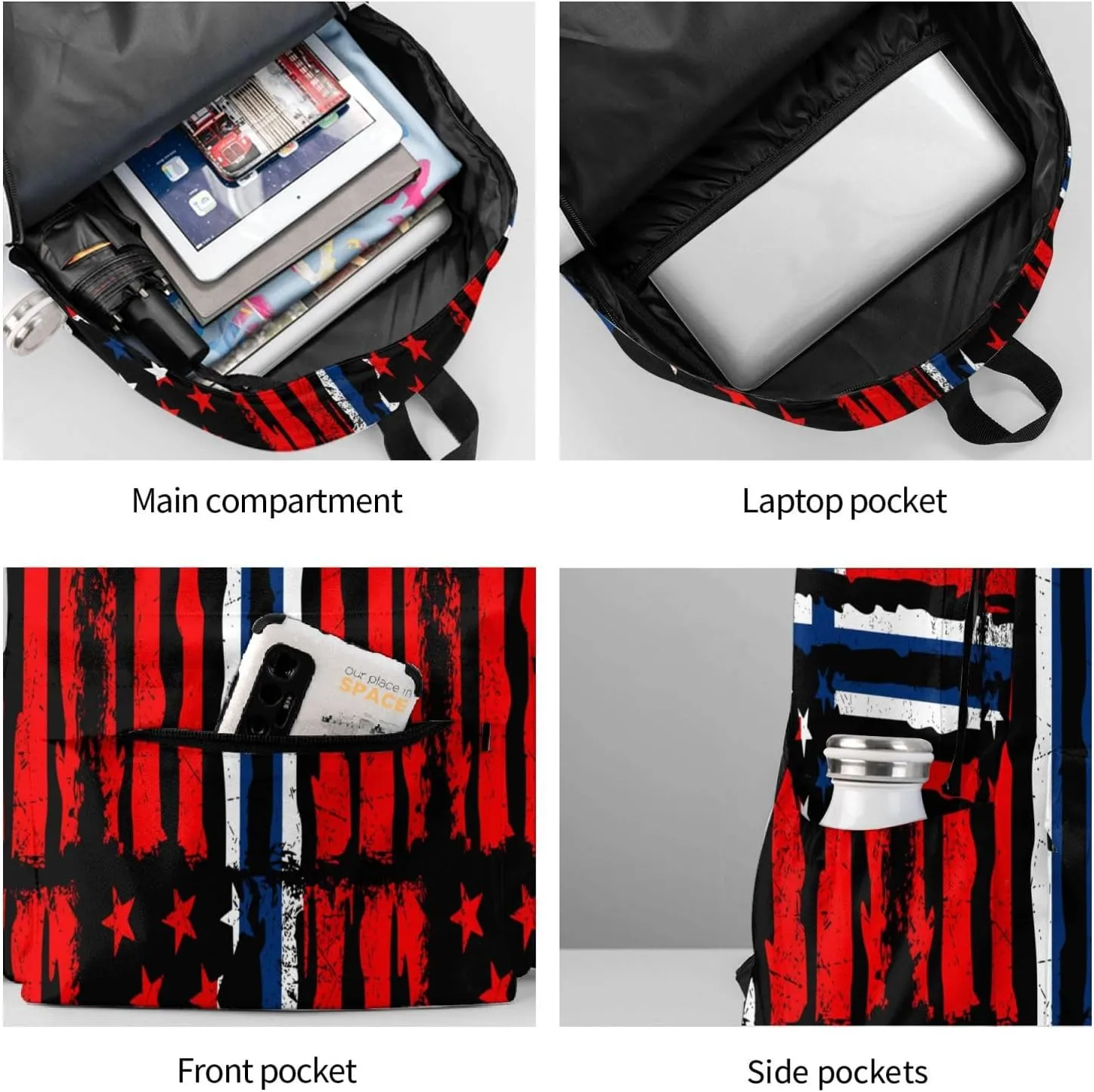 Norwegian American Flag Norway Root Casual Backpack Large Capacity Travel Backpacks Laptop Daypack Commuter Rucksack Adjustable Strap Sports Bags for Hiking Biking