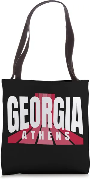 Nostalgic Athens GA Red & Black Athens GA Striped Fanatics Tote Bag