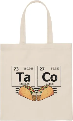Novelty Nachos Foodie knowledge chemistry Enthusiast Novelty Tacos lover Devotee scientist biologist Canvas Tote Bag