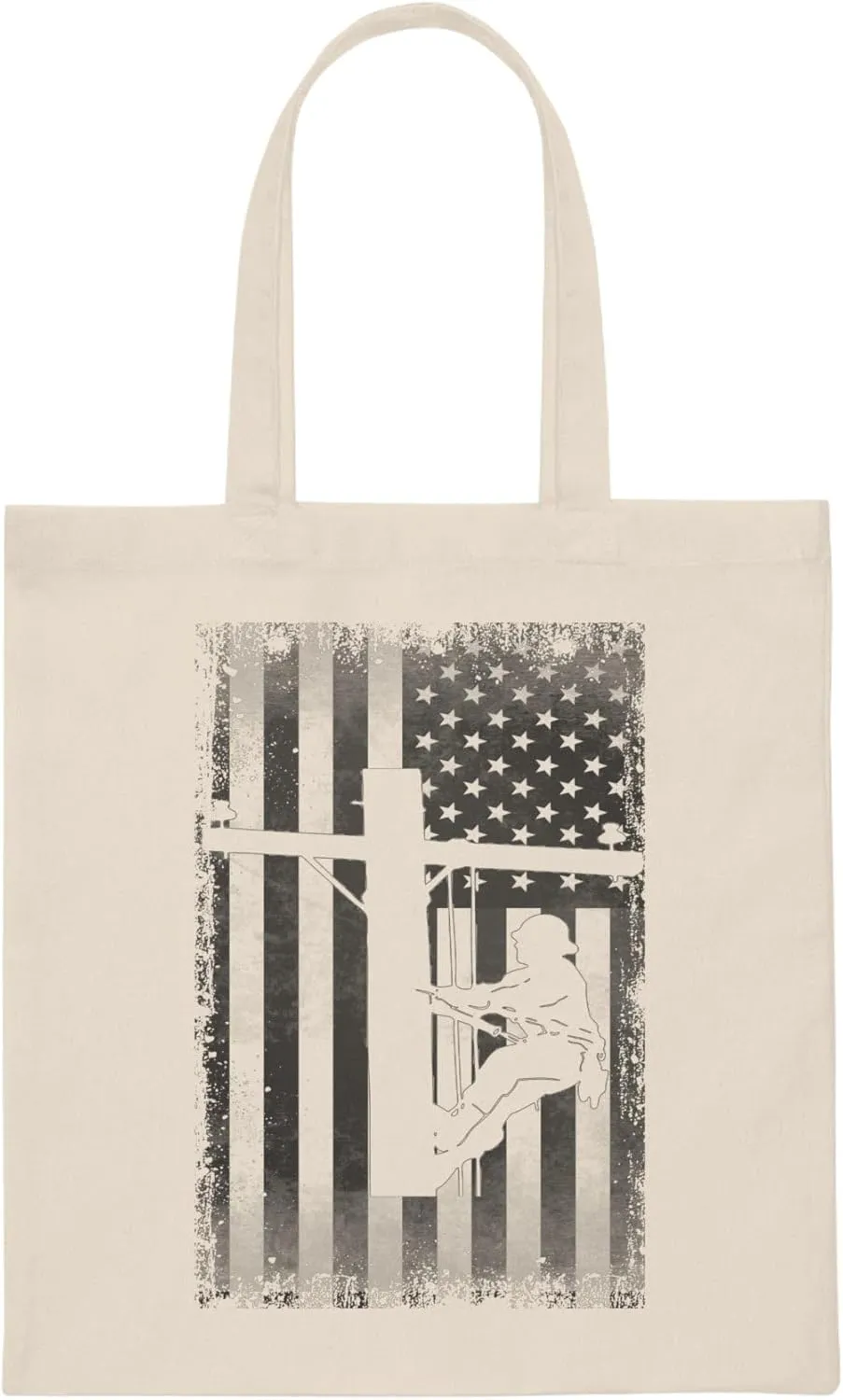 Novelty Retro Nostalgic Nationalist Nationalistic Wiremen Hilarious Electrical Expert Flag-Waving Enthusiast Canvas Tote Bag