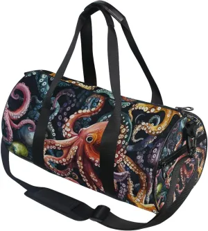 Ocean Octopus Retro Gym Duffle Bag Women Men Sports Fitness Bag for Workout Travel Gymnastics Dance Ballet
