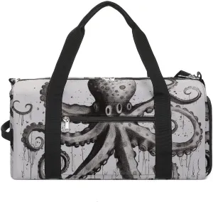 Octopus Sports Gym Bag Carry on Holdalls for Men Small Duffel Bags for Women with Shoe Compartment