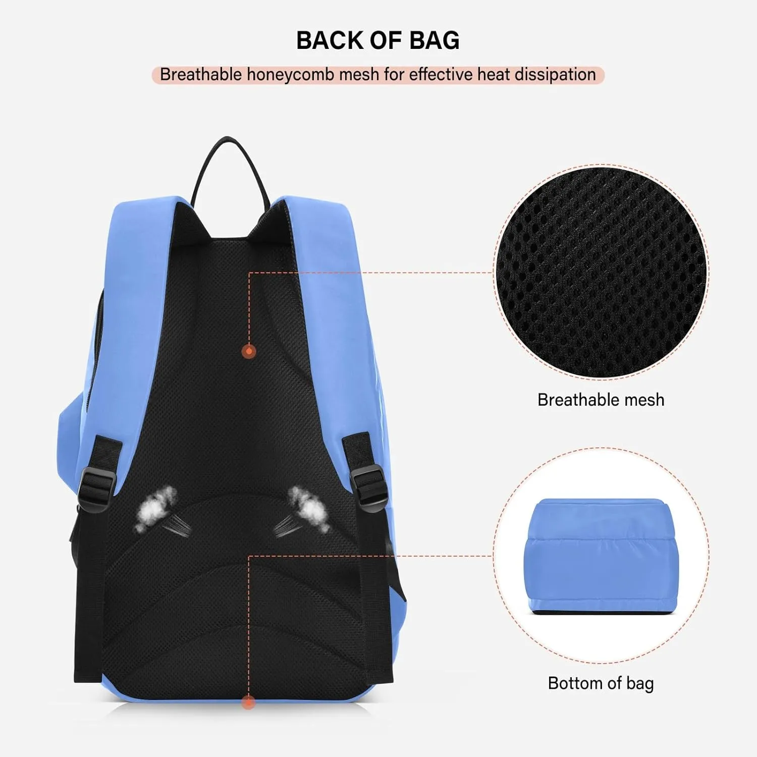 ODAWA Light Salmon Tennis Bag Holds 2 Tennis Rackets Waterproof Tennis Backpack