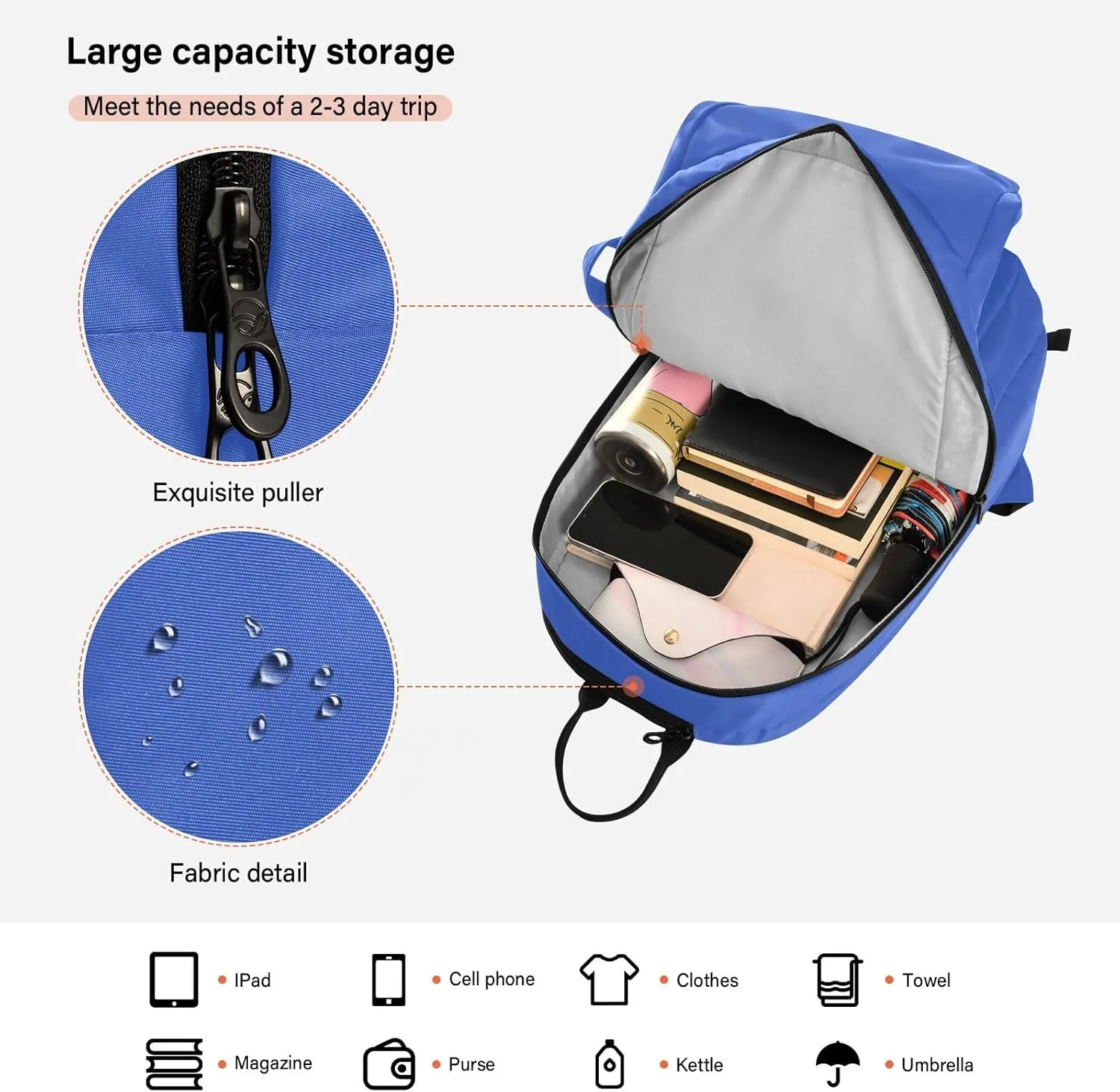 ODAWA Light Salmon Tennis Bag Holds 2 Tennis Rackets Waterproof Tennis Backpack