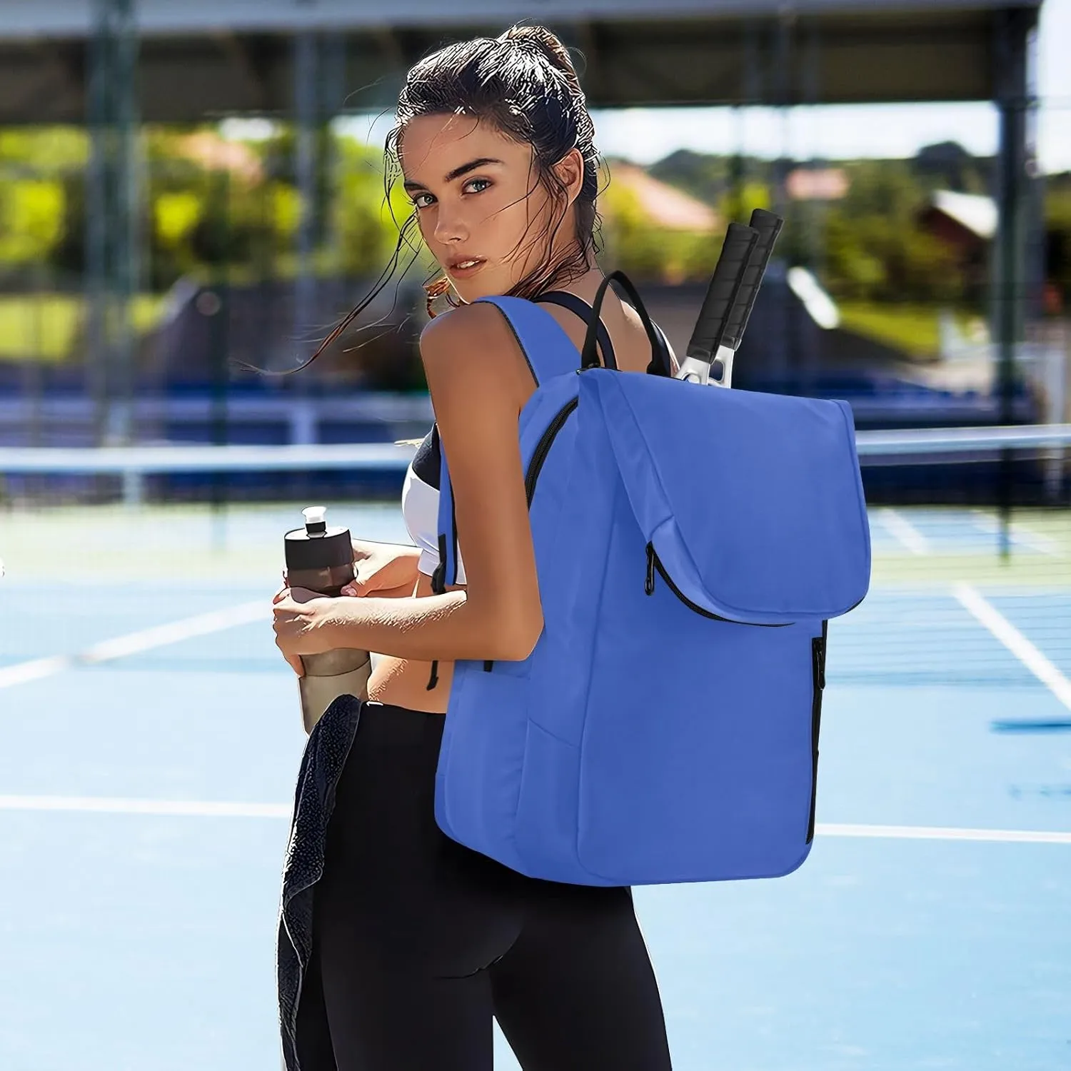 ODAWA Light Salmon Tennis Bag Holds 2 Tennis Rackets Waterproof Tennis Backpack