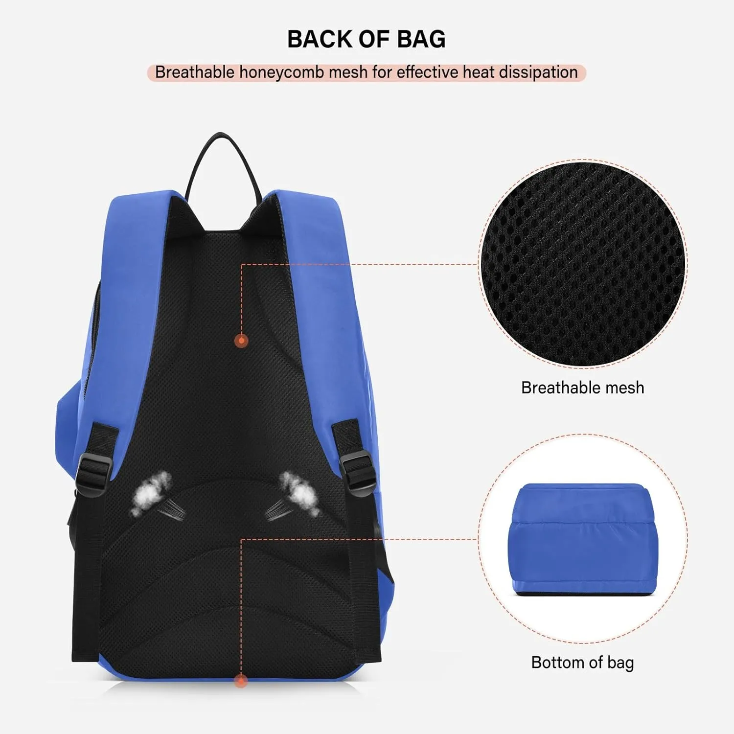 ODAWA Light Salmon Tennis Bag Holds 2 Tennis Rackets Waterproof Tennis Backpack