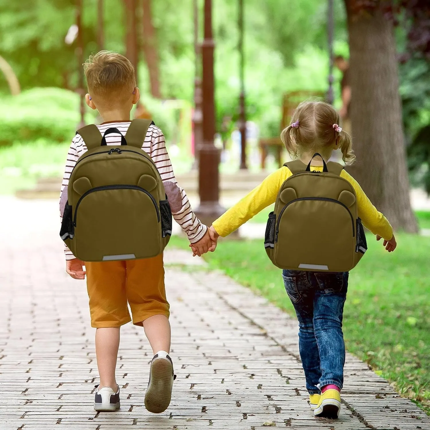 ODAWA Toddler Leash Backpacks Coffee Kids Backpack, Toddler Schoolbag for Boys Girls