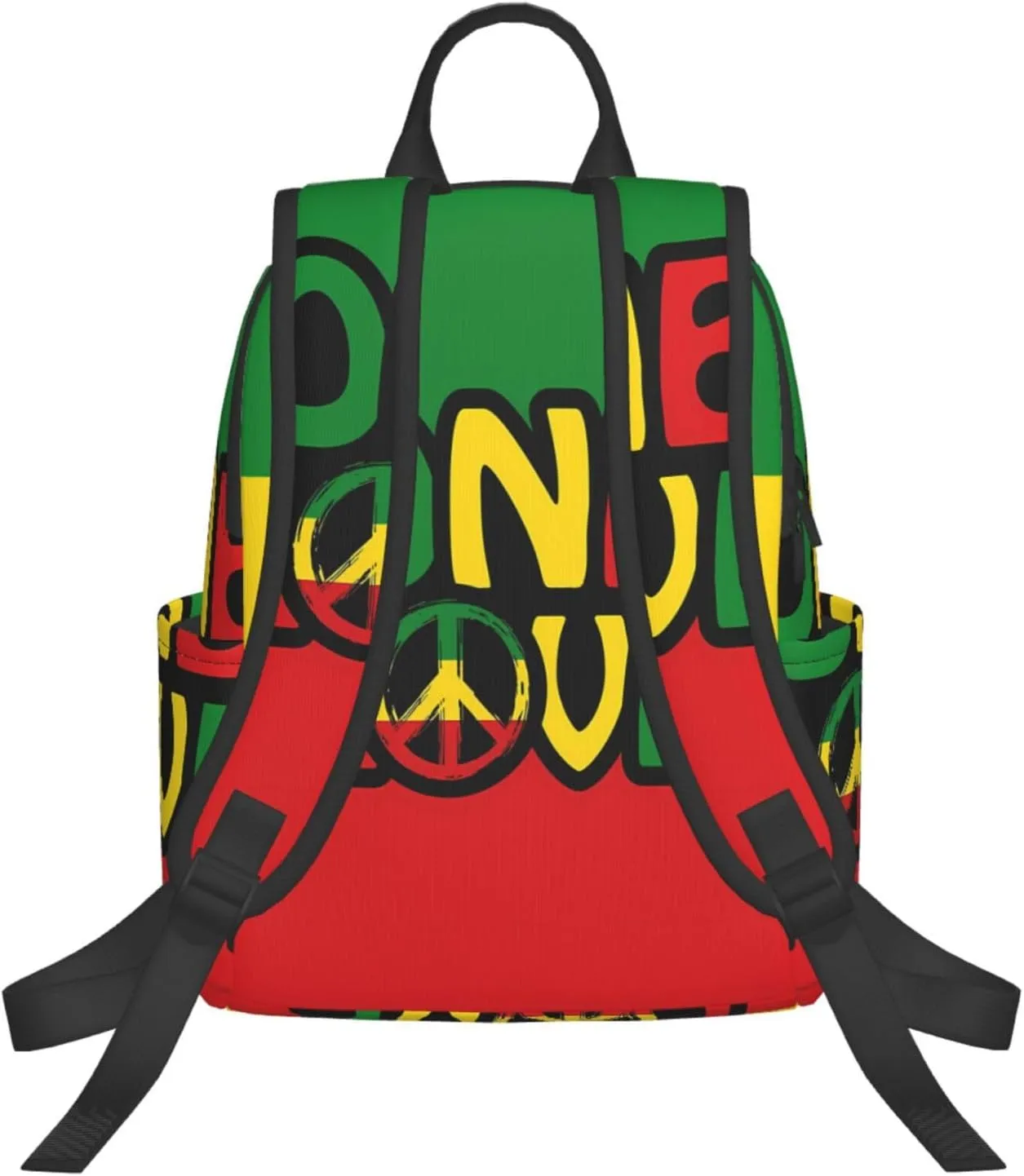 One Loves Peace Reggae Colors Casual Backpacks Laptop Backpack Outdoor Travel Rucksack Sport Carry-On Daypack Lightweight Bag with Multi-Pockets