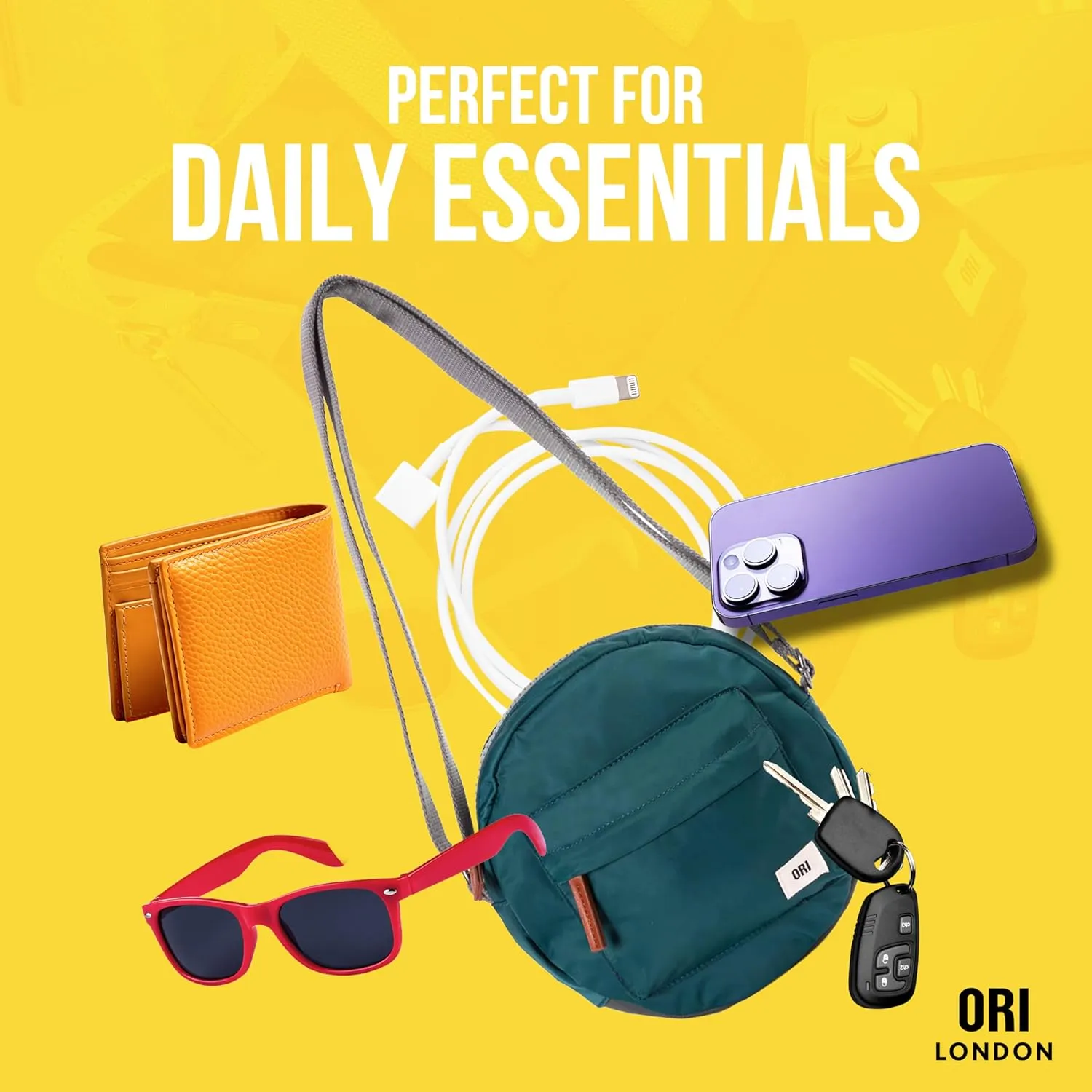 ORI LONDON Crossbody Bag - Nylon Small Crossbody Bags for Women & Men with Chunky Zippers - The Paddington