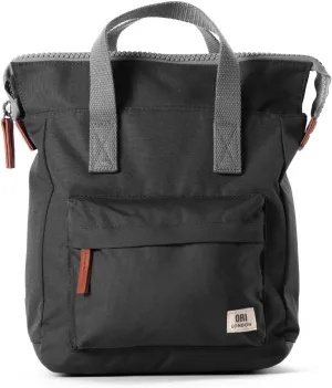 ORI LONDON Small Tote Bag Backpack - Nylon Tote Backpack for Women & Men - Wide Mouth, Chunky Zippers - The Bantry, Carbon