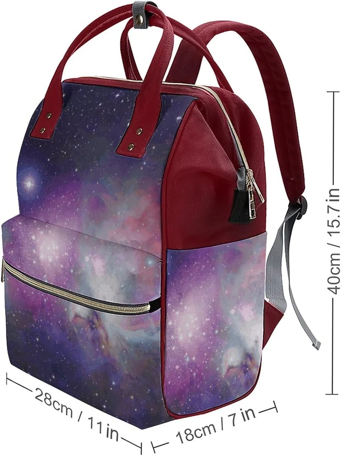 Outer Space Galaxy Universe Durable Travel Laptop Hiking Backpack Waterproof Fashion Print Bag for Work Park Red-Style, 0ne size