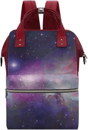 Outer Space Galaxy Universe Durable Travel Laptop Hiking Backpack Waterproof Fashion Print Bag for Work Park Red-Style, 0ne size