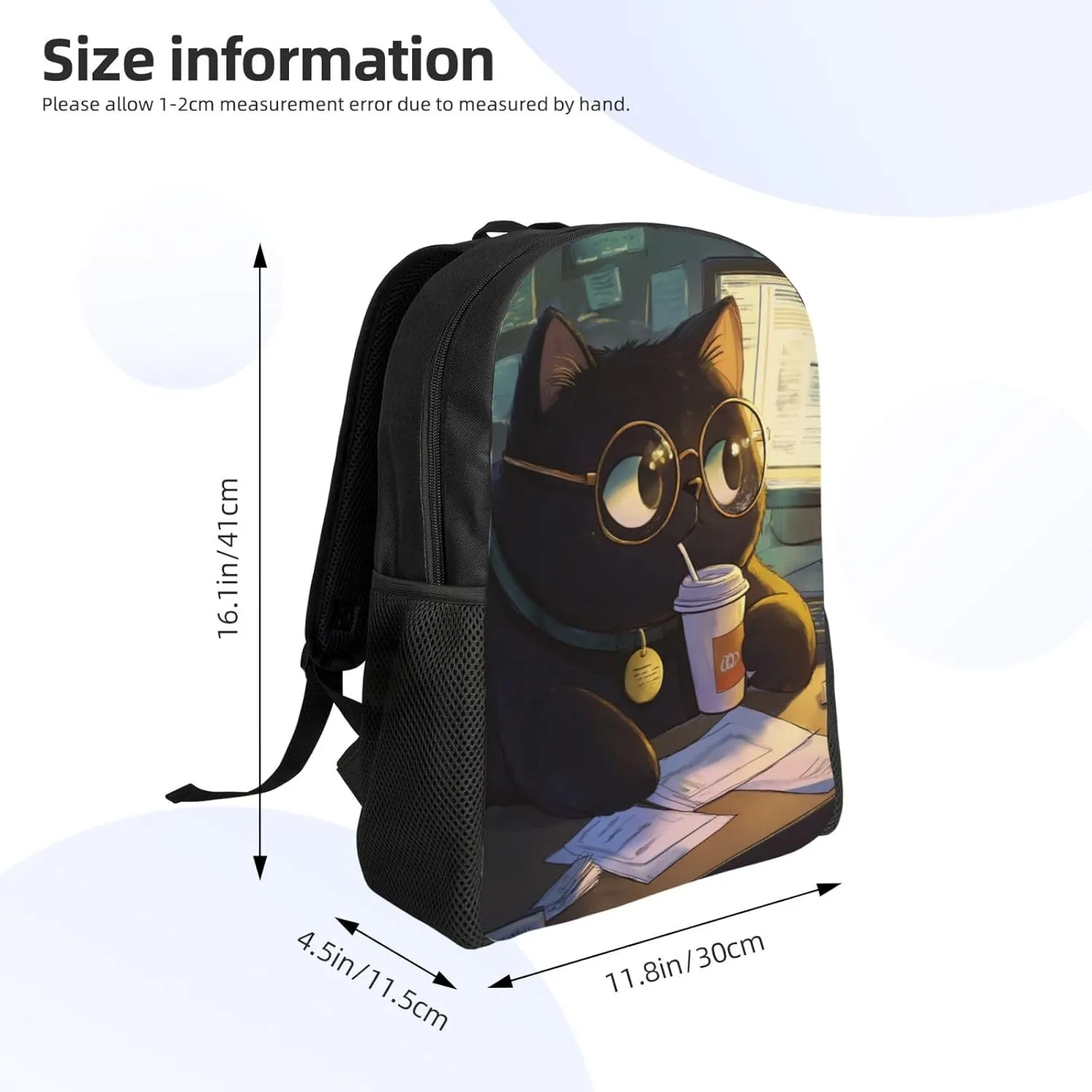 Overtime Cat Backpack Waterproof Anti Theft Durable Light Laptop Bag Backpacks For Women Men Travel Gym Backpack